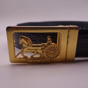 Vintage Celine Horse and Buggy Made in Italy 44 inch Belt